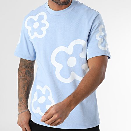 Frilivin - Oversize Tee Shirt 08C Light Blue Sky Blue Floral