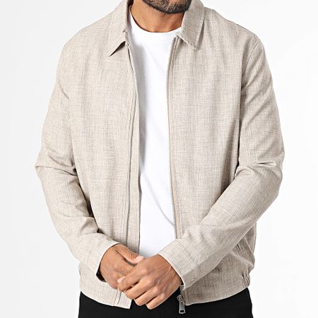 Frilivin - F31 Chaqueta con cremallera Chiné beige