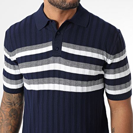 Classic Series - Polo Manga Corta Rayas 011 Azul Marino Blanco