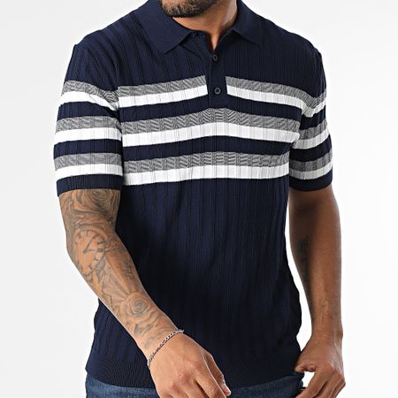 Classic Series - Polo Manga Corta Rayas 011 Azul Marino Blanco