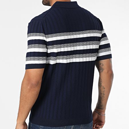 Classic Series - Polo Manga Corta Rayas 011 Azul Marino Blanco