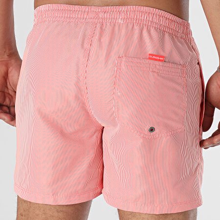 Quiksilver - Shorts de baño Everyday Solid Volley Stripe EQYJV04120 Rojo Blanco