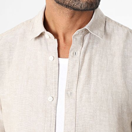 Only And Sons - Camisa de manga corta Caiden Slim Beige Heather