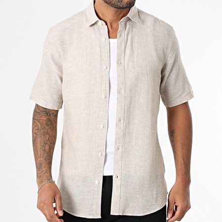 Only And Sons - Camisa de manga corta Caiden Slim Beige Heather