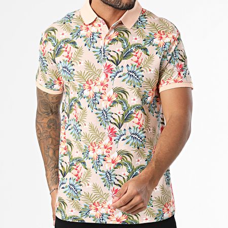 American People - Polo de manga corta Plaisir Salmón Floral