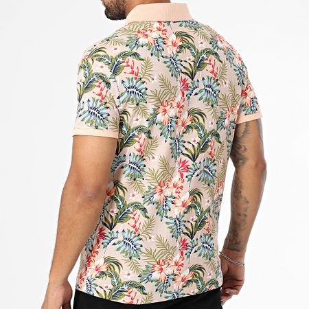 American People - Polo de manga corta Plaisir Salmón Floral