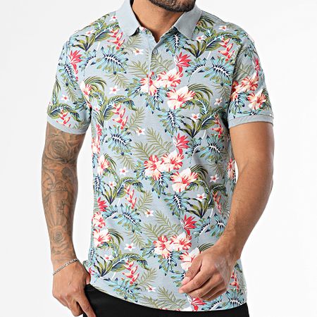 American People - Polo de manga corta Plaisir Gris Floral