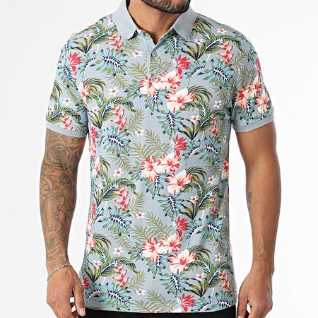 American People - Polo de manga corta Plaisir Gris Floral