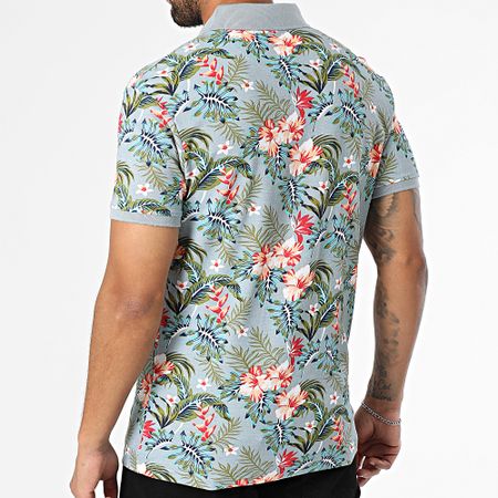 American People - Polo de manga corta Plaisir Gris Floral