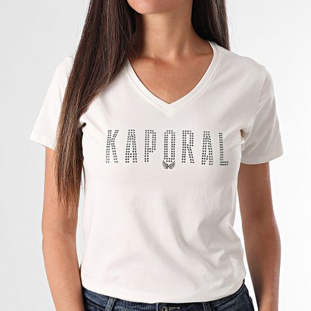 Kaporal - Camiseta cuello pico mujer Emel Crudo
