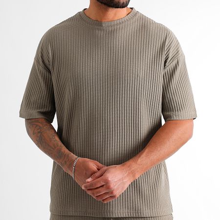 LBO - Camiseta oversize grande con textura 3780 Marrón