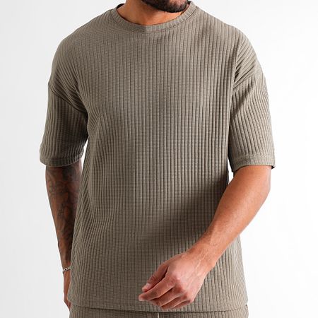 LBO - Camiseta oversize grande con textura 3780 Marrón