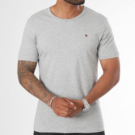 Tommy Hilfiger - Lote de 6 camisetas Signature 3379 Negro Blanco Azul Marino Gris Moteado