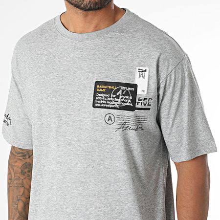 MTX - 862 Conjunto de camiseta oversize y pantalón corto gris jaspeado