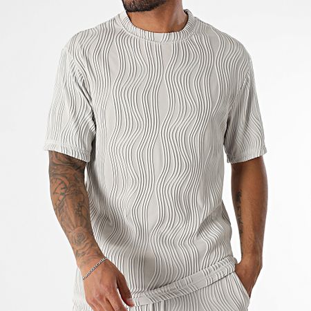 John H - Conjunto de camisa y pantalón 086 Gris claro