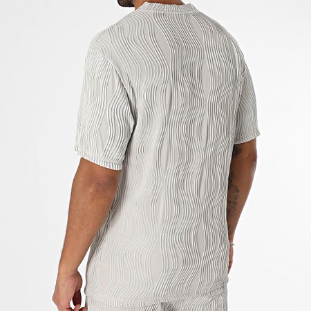 John H - Conjunto de camisa y pantalón 086 Gris claro