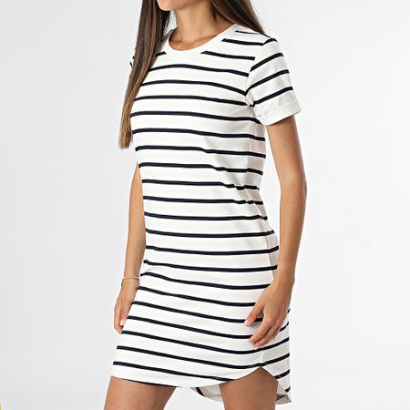 Only - Vestido camisero de rayas Ivy White Navy para mujer