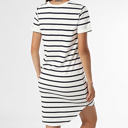 Only - Vestido camisero de rayas Ivy White Navy para mujer