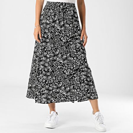 Vero Moda - Falda larga de mujer Easy Joy Black White Floral