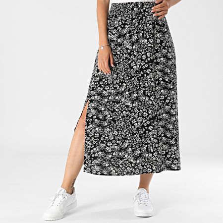 Vero Moda - Falda larga de mujer Easy Joy Black White Floral