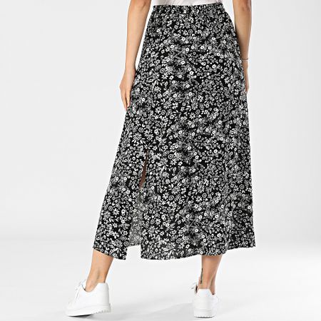 Vero Moda - Falda larga de mujer Easy Joy Black White Floral