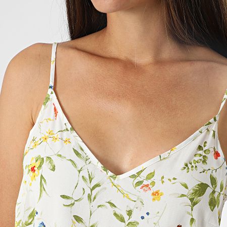 Vero Moda - Camiseta de tirantes de mujer Easy Joy White Green Floral
