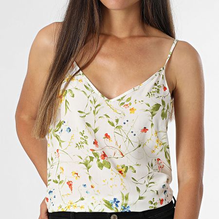 Vero Moda - Camiseta de tirantes de mujer Easy Joy White Green Floral