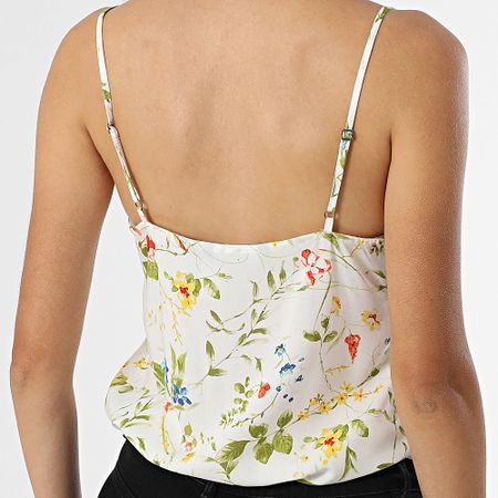 Vero Moda - Camiseta de tirantes de mujer Easy Joy White Green Floral