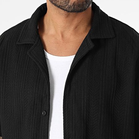 Uniplay - Conjunto de camisa de manga corta y pantalón corto texturizado 515 Negro