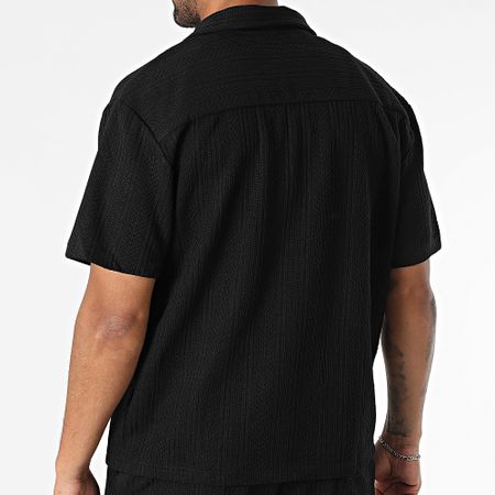 Uniplay - Conjunto de camisa de manga corta y pantalón corto texturizado 515 Negro