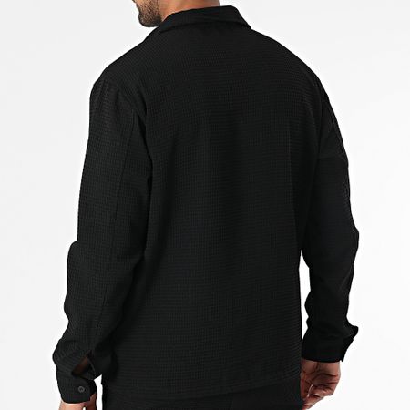 Uniplay - Conjunto de camisa y pantalón de manga larga Waffle 163 negro