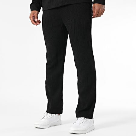Uniplay - Conjunto de camisa y pantalón de manga larga Waffle 163 negro