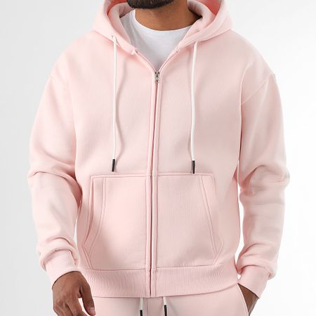 LBO - Conjunto de sudadera con capucha y cremallera y pantalón de jogging 3847 Rosa