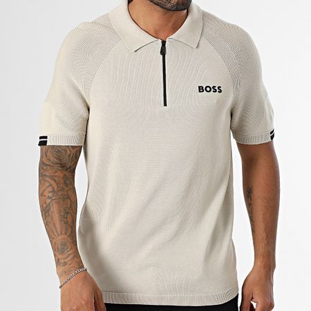 BOSS - Polo Manga Corta Cuello Cremallera Perform Max 50537146 Beige
