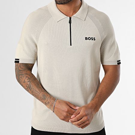 BOSS - Polo Manga Corta Cuello Cremallera Perform Max 50537146 Beige