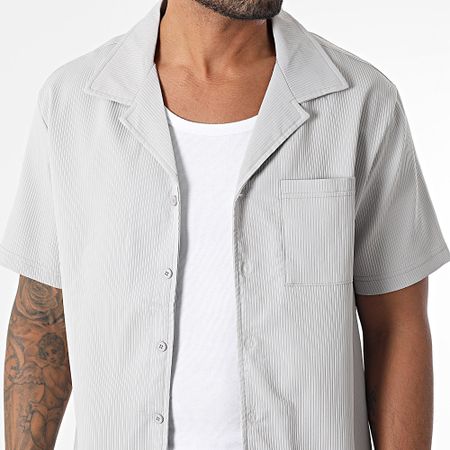 MTX - 21A Conjunto de camisa gris de manga corta y pantalón corto de punto elástico