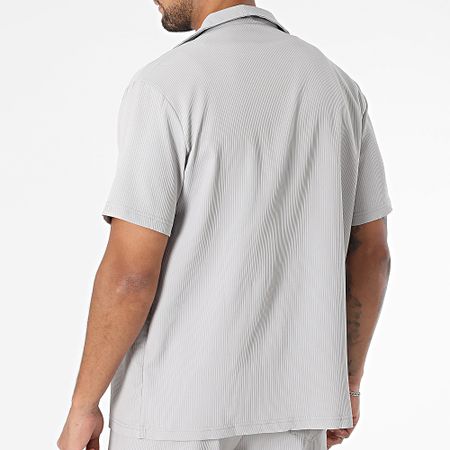 MTX - 21A Conjunto de camisa gris de manga corta y pantalón corto de punto elástico
