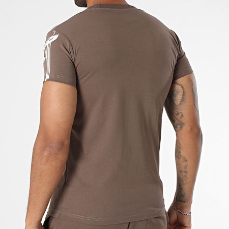 MTX - 631 Conjunto de camiseta y pantalón corto de jogging marrón