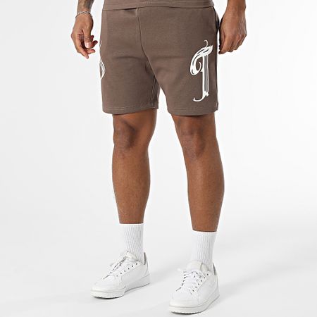 MTX - 631 Conjunto de camiseta y pantalón corto de jogging marrón