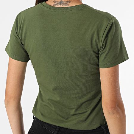 Kaporal - Camiseta de mujer Vasic con cuello en V Verde caqui