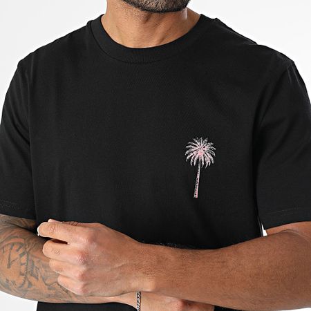 Luxury Lovers - Camiseta oversize Los Angeles Palm Negro Rosa