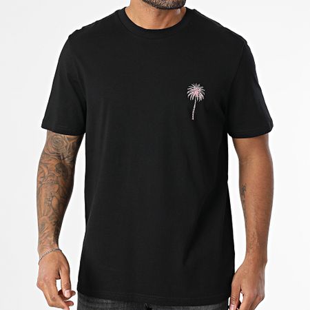 Luxury Lovers - Camiseta oversize Los Angeles Palm Negro Rosa
