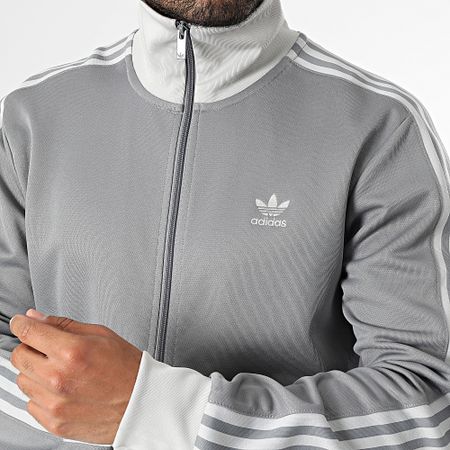 Adidas Originals - Beckenbauer JP1226 Chaqueta gris a rayas con cremallera