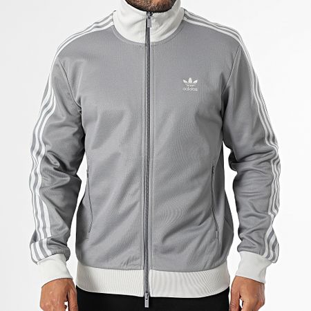 Adidas Originals - Beckenbauer JP1226 Chaqueta gris a rayas con cremallera