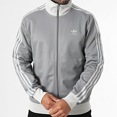 Adidas Originals - Beckenbauer JP1226 Chaqueta gris a rayas con cremallera