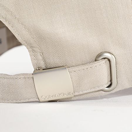 Calvin Klein - Gorra de lino con logotipo bordado 5024 Beige