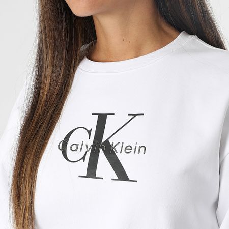 Calvin Klein - LV047B234G Sudadera de cuello redondo para mujer Blanco