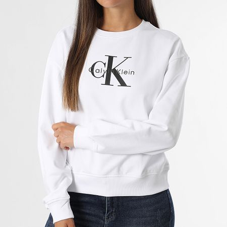 Calvin Klein - LV047B234G Sudadera de cuello redondo para mujer Blanco