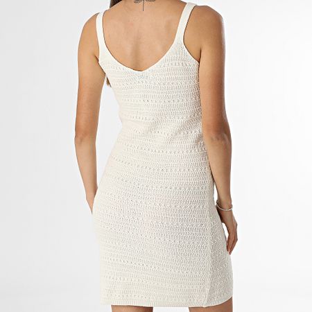 Only - Vestido de punto con cuello en V blanco Tropica para mujer
