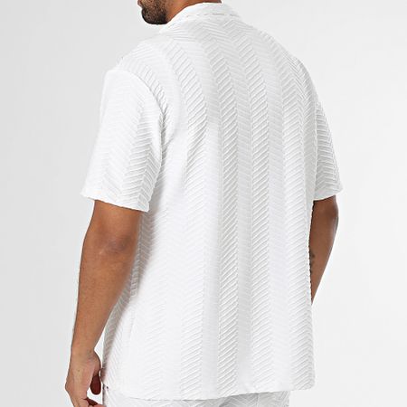 Uniplay - Conjunto de camisa de manga corta y pantalón texturizado 032 Blanco